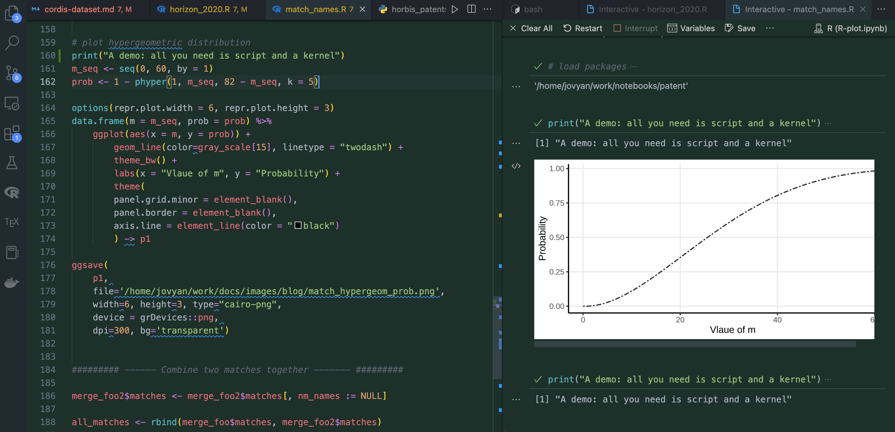 A demo figure run R interactively