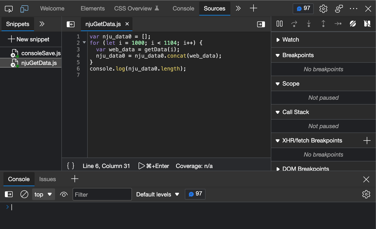 A screenshot of developer tools