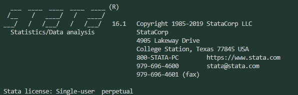 A screenshot of stata